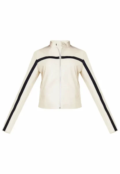 leather jacket with stripes
