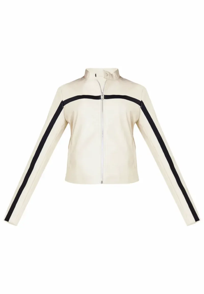 leather jacket with stripes