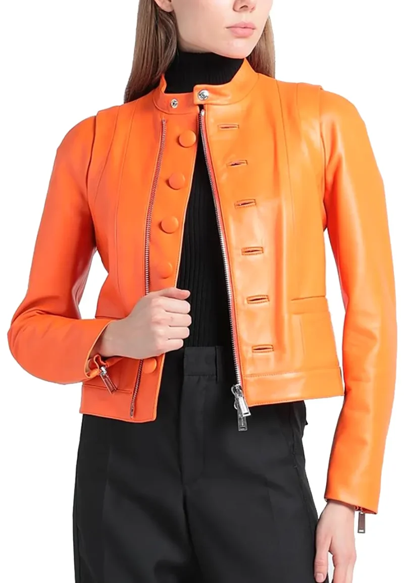 leather moto jacket women
