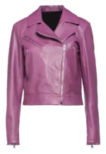 leather purple jacket