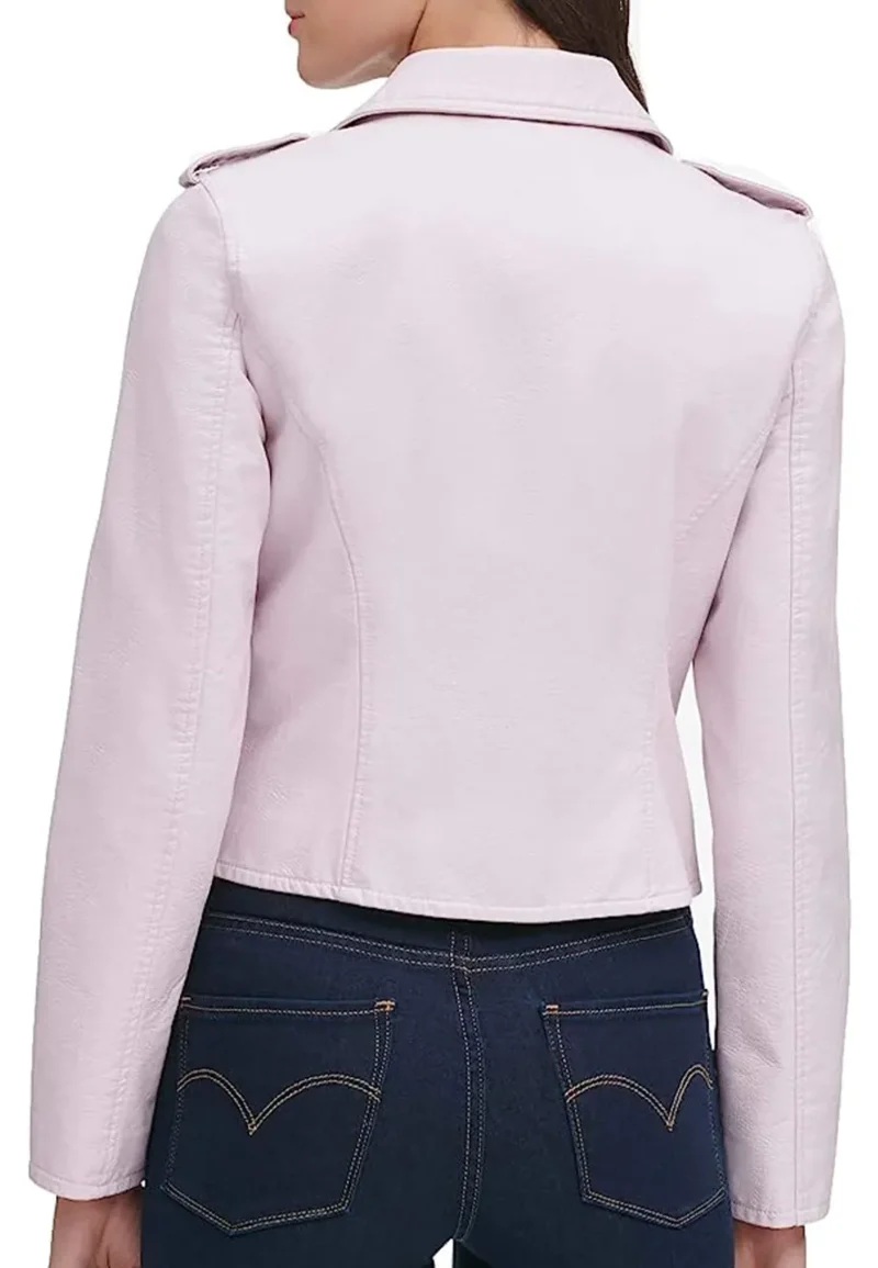 light pink leather jacket