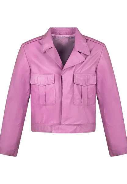light pink leather jacket