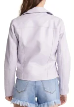 lilac leather jacket