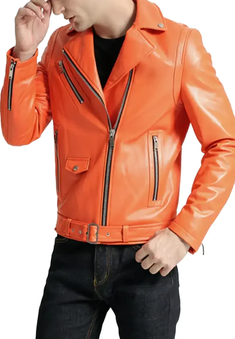 mens leather rider jacket