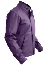 mens purple leather jacket