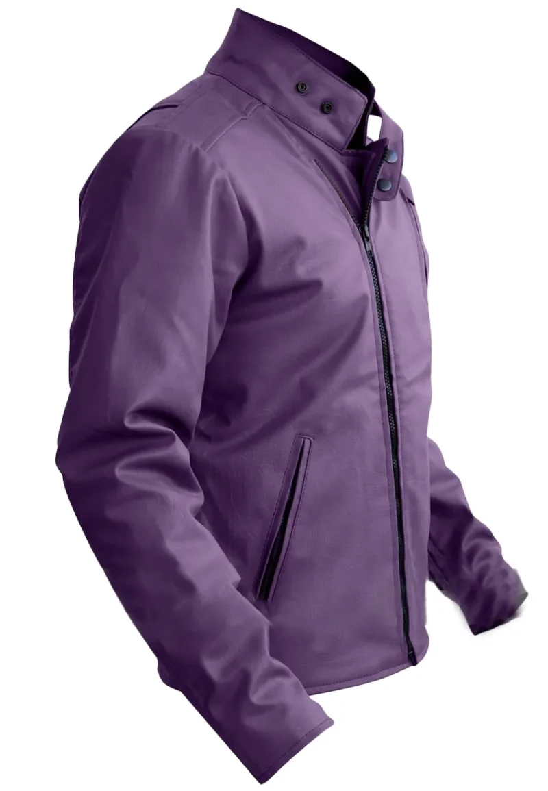 mens purple leather jacket