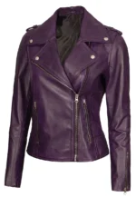 motorcycle jacket purple