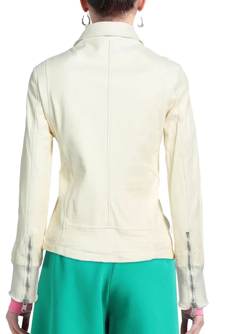 off white biker leather jacket