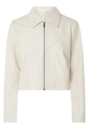 off white biker leather jacket