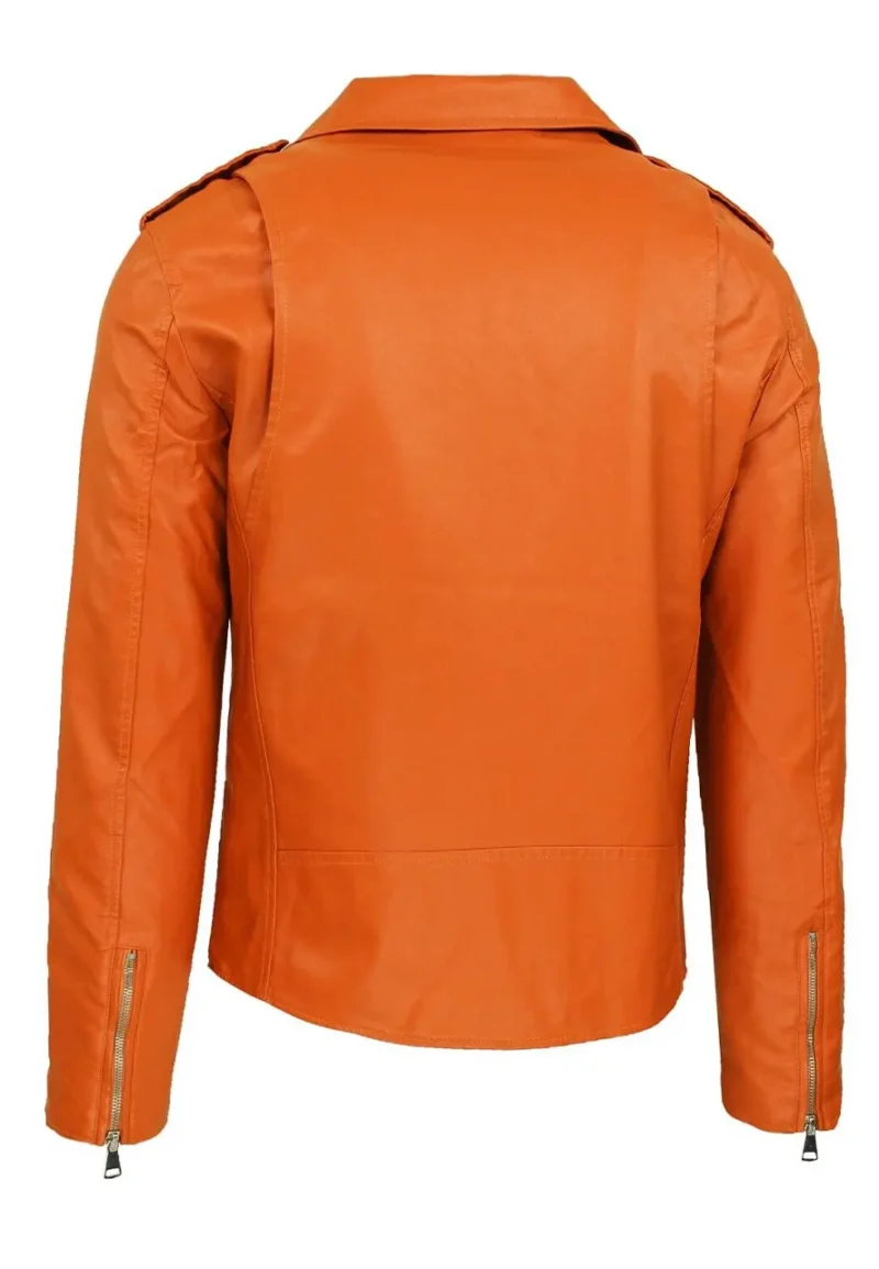 orange biker jacket
