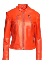 orange biker jacket
