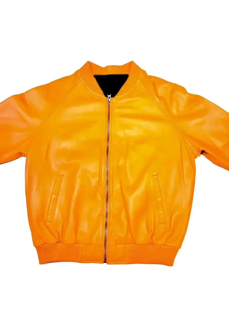 orange bomber jacket