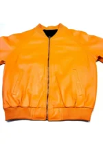 orange bomber leather jacket