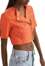 orange crop biker jacket