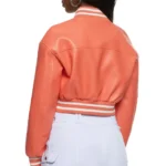 orange cropped bomber jacket