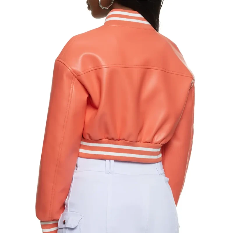 orange cropped bomber jacket