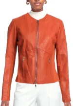 biker orange leather jacket