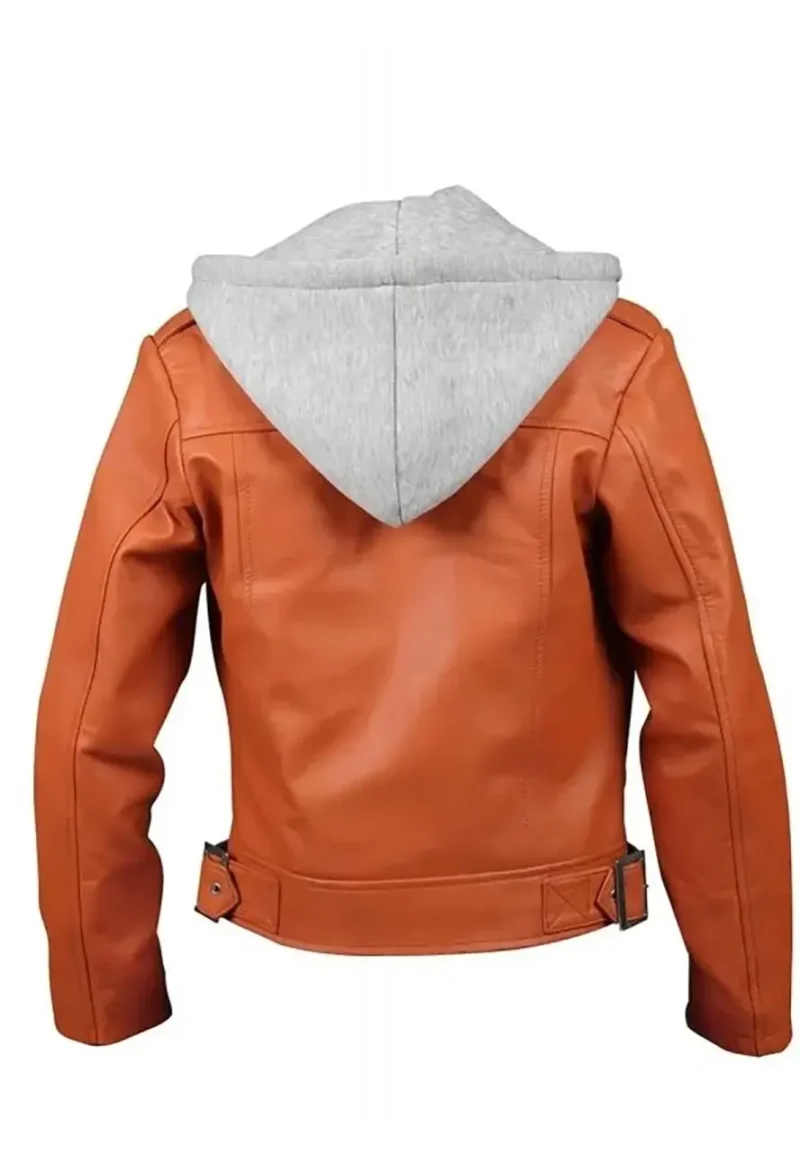 orange leather jacket hood
