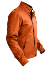 orange leather jacket mens