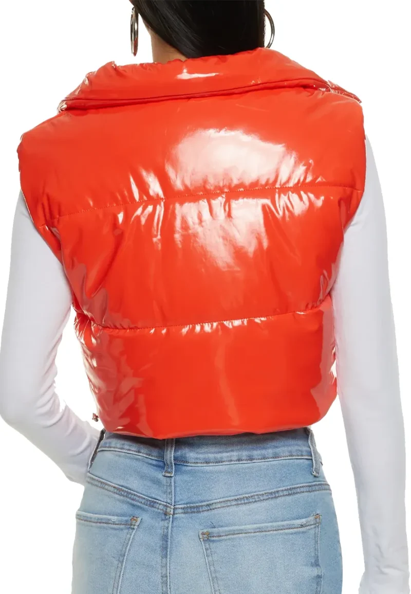 orange puffer vest womens