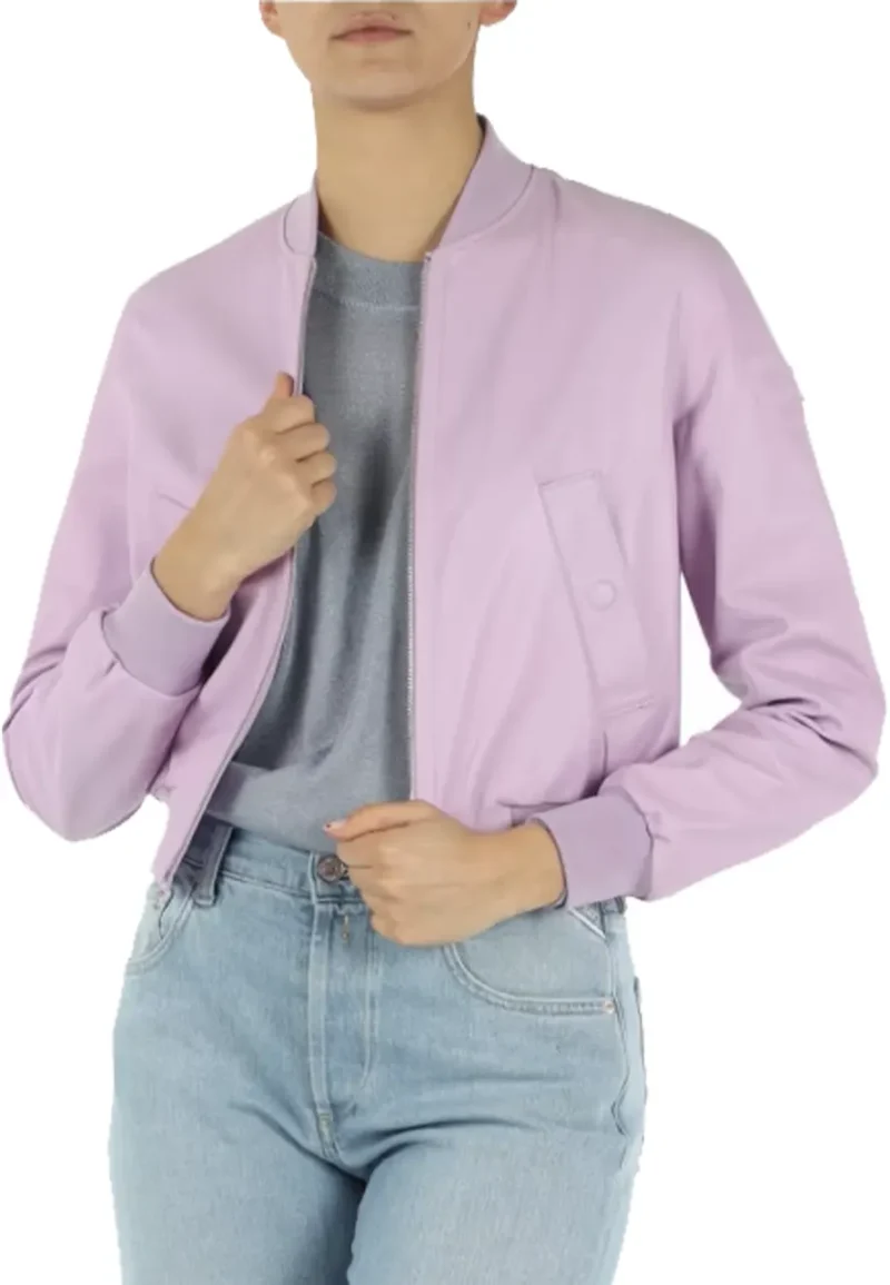 purple bomber jacket womens