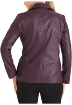 purple faux leather moto jacket