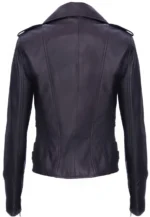 purple leather biker jacket
