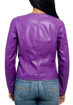 purple leather biker jacket