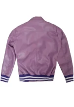 purple leather bomber jacket
