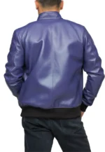 purple leather bomber jacket