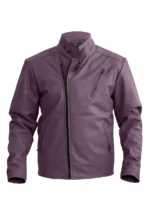 purple leather jacket