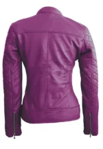 purple quilted jacket