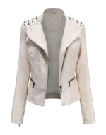 rivet leather jacket