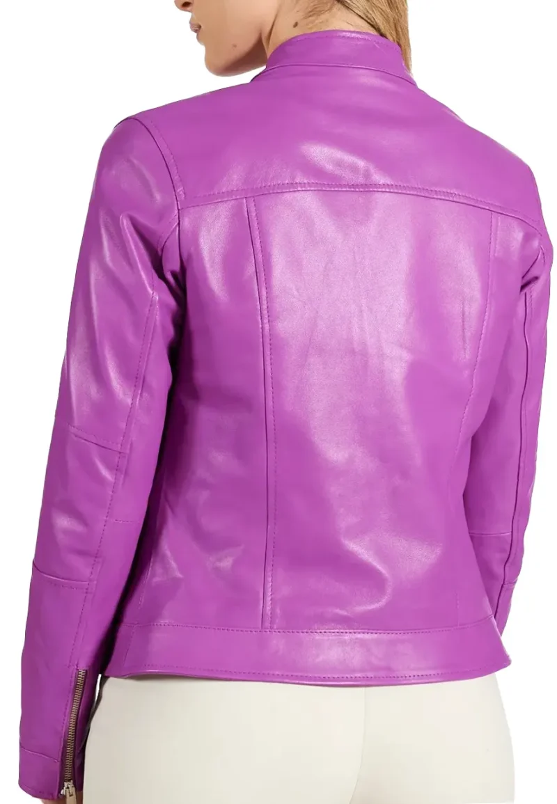 slim fit leather biker jacket womens