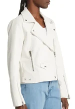 white faux leather moto jacket womens