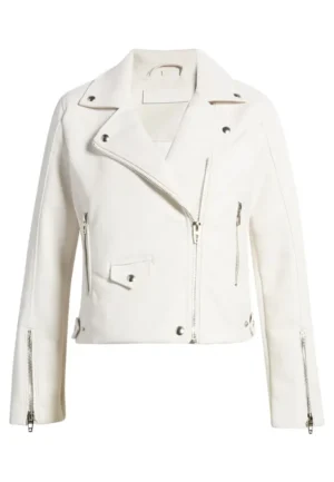 white leather moto jacket