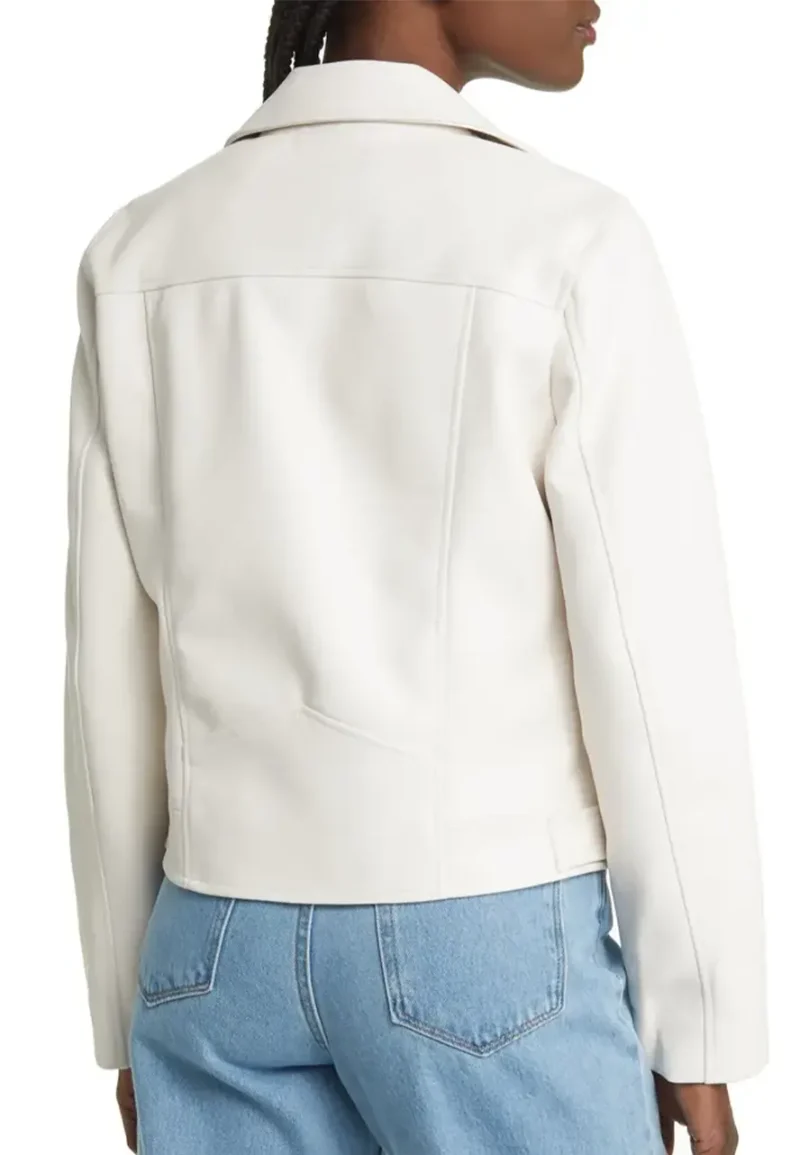 white moto leather jacket