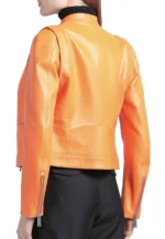 womens orange leather jacket