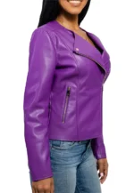 womens purple biker jacket