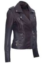 womens purple biker jacket