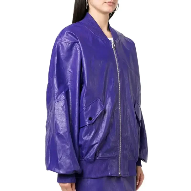 womens purple bomber jacket