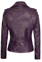 womens purple leather motorcycle jacket
