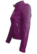 womens purple quilted jacket
