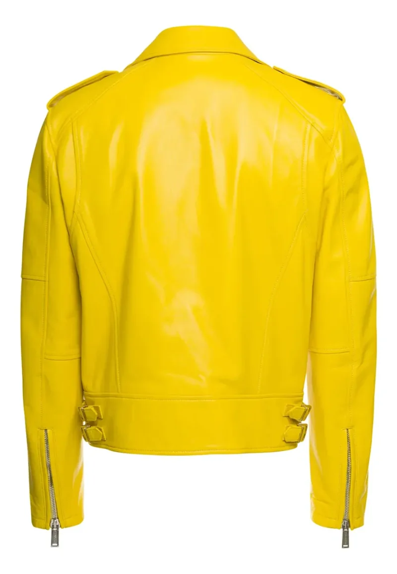 biker boyz yellow leather jacket