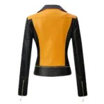 black and yellow leather motorcycle jacket