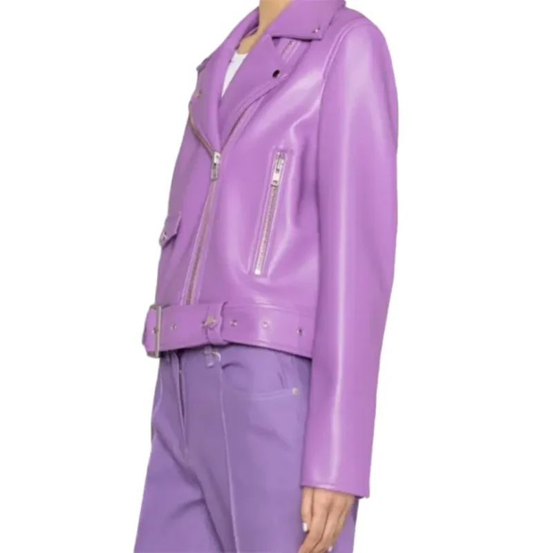 faux leather biker jacket ladies