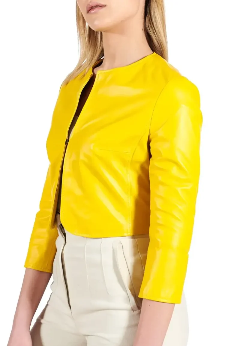 faux leather bolero jacket