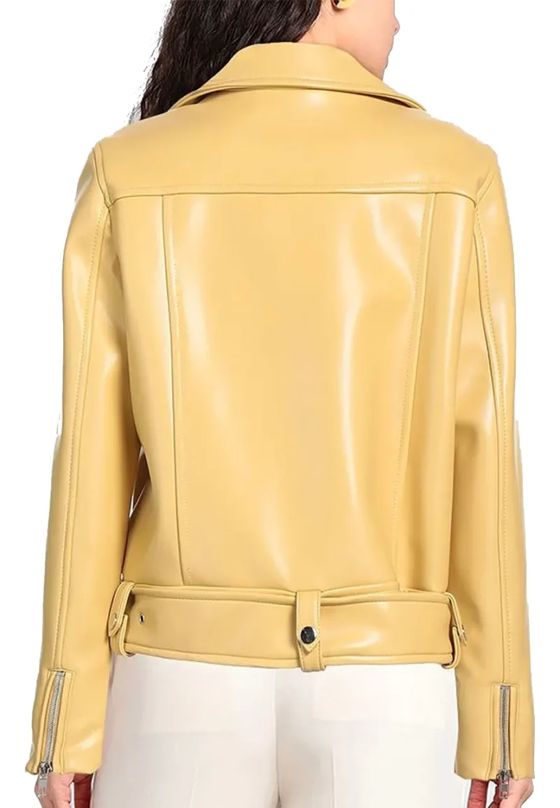 leather biker jacket with belt