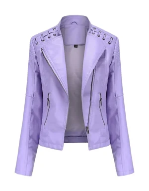 leather moto biker jacket