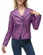 leather moto jacket women